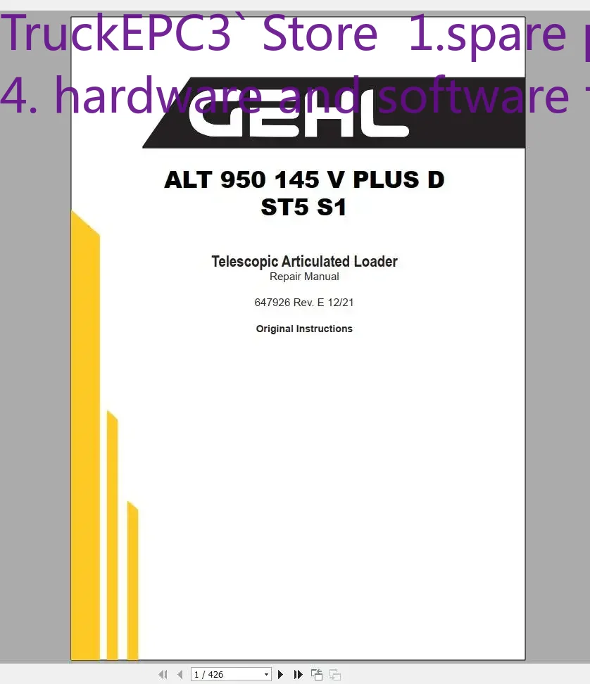 TruckEPC3 GEHL Maschinen- und  – Heavy Equipment Pdf Bewertung und Preis